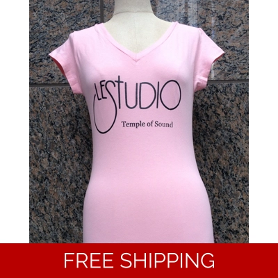 Girlie Shirt Z Pink V Neck Black Logo TOS